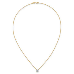 14k 3/4 carat Lab Grown Diamond VS+ F+ Radiant Complete 18 inch Four Prong Pendant Necklace