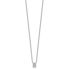 14k White Gold 1 carat Certified Lab Grown Diamond VS+ F+ Radiant Complete 18 inch Four Prong Pendant Necklace