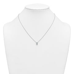 14k White Gold 1 carat Lab Grown Diamond VS+ F+ Radiant Complete 18 inch Four Prong Pendant Necklace