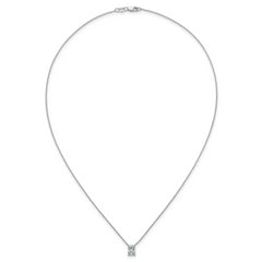 14k White Gold 1 carat Lab Grown Diamond VS+ F+ Radiant Complete 18 inch Four Prong Pendant Necklace