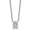 14k White Gold 1 carat Certified Lab Grown Diamond VS+ F+ Radiant Complete 18 inch Four Prong Pendant Necklace