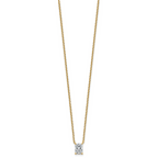 14k 1 carat Certified Lab Grown Diamond VS+ F+ Radiant Complete 18 inch Four Prong Pendant Necklace