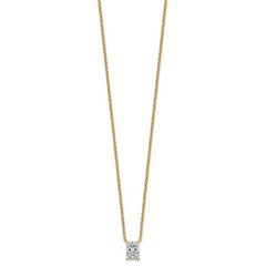 14k 1 carat Certified Lab Grown Diamond VS+ F+ Radiant Complete 18 inch Four Prong Pendant Necklace