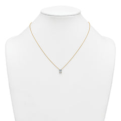 14k 1 carat Lab Grown Diamond VS+ F+ Radiant Complete 18 inch Four Prong Pendant Necklace