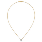 14k 1 carat Certified Lab Grown Diamond VS+ F+ Radiant Complete 18 inch Four Prong Pendant Necklace
