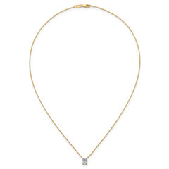 14k 1 carat Certified Lab Grown Diamond VS+ F+ Radiant Complete 18 inch Four Prong Pendant Necklace