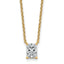 14k 1 carat Lab Grown Diamond VS+ F+ Radiant Complete 18 inch Four Prong Pendant Necklace