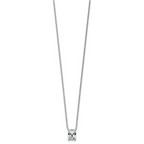 14k White Gold 1 1/2 carat Lab Grown Diamond VS+ F+ Radiant Complete 18 inch Four Prong Pendant Necklace