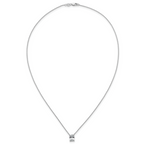 14k White Gold 1 1/2 carat Lab Grown Diamond VS+ F+ Radiant Complete 18 inch Four Prong Pendant Necklace