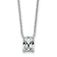 14k White Gold 1 1/2 carat Lab Grown Diamond VS+ F+ Radiant Complete 18 inch Four Prong Pendant Necklace