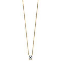 14k 1 1/2 carat Certified Lab Grown Diamond VS+ F+ Radiant Complete 18 inch Four Prong Pendant Necklace
