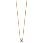 14k 1 1/2 carat Lab Grown Diamond VS+ F+ Radiant Complete 18 inch Four Prong Pendant Necklace