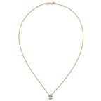 14k 1 1/2 carat Lab Grown Diamond VS+ F+ Radiant Complete 18 inch Four Prong Pendant Necklace