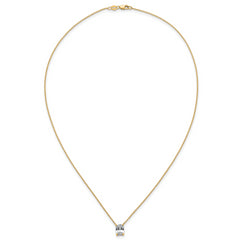 14k 1 1/2 carat Certified Lab Grown Diamond VS+ F+ Radiant Complete 18 inch Four Prong Pendant Necklace