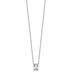 14k White Gold 2 carat Lab Grown Diamond VS+ F+ Radiant Complete 18 inch Four Prong Pendant Necklace