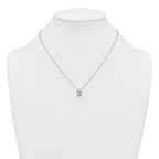 14k White Gold 2 carat Lab Grown Diamond VS+ F+ Radiant Complete 18 inch Four Prong Pendant Necklace