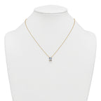 14k 2 carat Certified Lab Grown Diamond VS+ F+ Radiant Complete 18 inch Four Prong Pendant Necklace