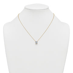 14k 2 carat Lab Grown Diamond VS+ F+ Radiant Complete 18 inch Four Prong Pendant Necklace