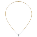14k 2 carat Lab Grown Diamond VS+ F+ Radiant Complete 18 inch Four Prong Pendant Necklace