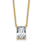 14k 2 carat Certified Lab Grown Diamond VS+ F+ Radiant Complete 18 inch Four Prong Pendant Necklace