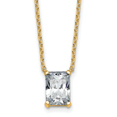 14k 2 carat Certified Lab Grown Diamond VS+ F+ Radiant Complete 18 inch Four Prong Pendant Necklace
