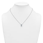 14k White Gold 2 1/2 carat Certified Lab Grown Diamond VS+ F+ Radiant Complete 18 inch Four Prong Pendant Necklace