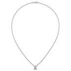 14k White Gold 2 1/2 carat Certified Lab Grown Diamond VS+ F+ Radiant Complete 18 inch Four Prong Pendant Necklace