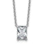 14k White Gold 2 1/2 carat Certified Lab Grown Diamond VS+ F+ Radiant Complete 18 inch Four Prong Pendant Necklace