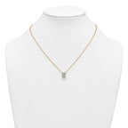 14k 2 1/2 carat Certified Lab Grown Diamond VS+ F+ Radiant Complete 18 inch Four Prong Pendant Necklace