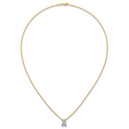 14k 2 1/2 carat Certified Lab Grown Diamond VS+ F+ Radiant Complete 18 inch Four Prong Pendant Necklace