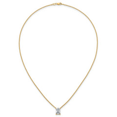 14k 2 1/2 carat Certified Lab Grown Diamond VS+ F+ Radiant Complete 18 inch Four Prong Pendant Necklace