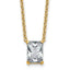 14k 2 1/2 carat Lab Grown Diamond VS+ F+ Radiant Complete 18 inch Four Prong Pendant Necklace
