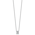 14k White Gold 3 carat Certified Lab Grown Diamond VS+ F+ Radiant Complete 18 inch Four Prong Pendant Necklace