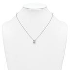 14k White Gold 3 carat Lab Grown Diamond VS+ F+ Radiant Complete 18 inch Four Prong Pendant Necklace