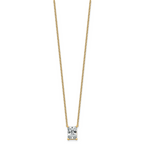 14k 3 carat Lab Grown Diamond VS+ F+ Radiant Complete 18 inch Four Prong Pendant Necklace