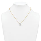 14k 3 carat Lab Grown Diamond VS+ F+ Radiant Complete 18 inch Four Prong Pendant Necklace