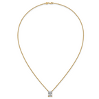14k 3 carat Lab Grown Diamond VS+ F+ Radiant Complete 18 inch Four Prong Pendant Necklace