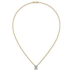 14k 3 carat Certified Lab Grown Diamond VS+ F+ Radiant Complete 18 inch Four Prong Pendant Necklace