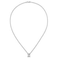 14k White Gold 3 1/2 carat Certified Lab Grown Diamond VS+ F+ Radiant Complete 18 inch Four Prong Pendant Necklace
