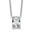 14k White Gold 3 1/2 carat Certified Lab Grown Diamond VS+ F+ Radiant Complete 18 inch Four Prong Pendant Necklace