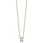 14k 3 1/2 carat Lab Grown Diamond VS+ F+ Radiant Complete 18 inch Four Prong Pendant Necklace