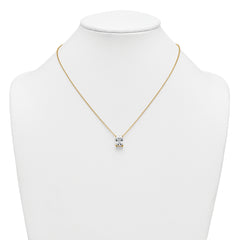 14k 3 1/2 carat Certified Lab Grown Diamond VS+ F+ Radiant Complete 18 inch Four Prong Pendant Necklace