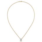 14k 3 1/2 carat Certified Lab Grown Diamond VS+ F+ Radiant Complete 18 inch Four Prong Pendant Necklace