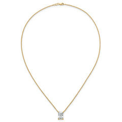 14k 3 1/2 carat Certified Lab Grown Diamond VS+ F+ Radiant Complete 18 inch Four Prong Pendant Necklace