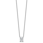 14k White Gold 4 carat Certified Lab Grown Diamond VS+ F+ Radiant Complete 18 inch Four Prong Pendant Necklace