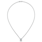 14k White Gold 4 carat Certified Lab Grown Diamond VS+ F+ Radiant Complete 18 inch Four Prong Pendant Necklace