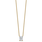 14k 4 carat Certified Lab Grown Diamond VS+ F+ Radiant Complete 18 inch Four Prong Pendant Necklace