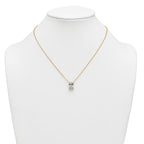 14k 4 carat Lab Grown Diamond VS+ F+ Radiant Complete 18 inch Four Prong Pendant Necklace