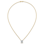 14k 4 carat Lab Grown Diamond VS+ F+ Radiant Complete 18 inch Four Prong Pendant Necklace