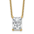14k 4 carat Lab Grown Diamond VS+ F+ Radiant Complete 18 inch Four Prong Pendant Necklace